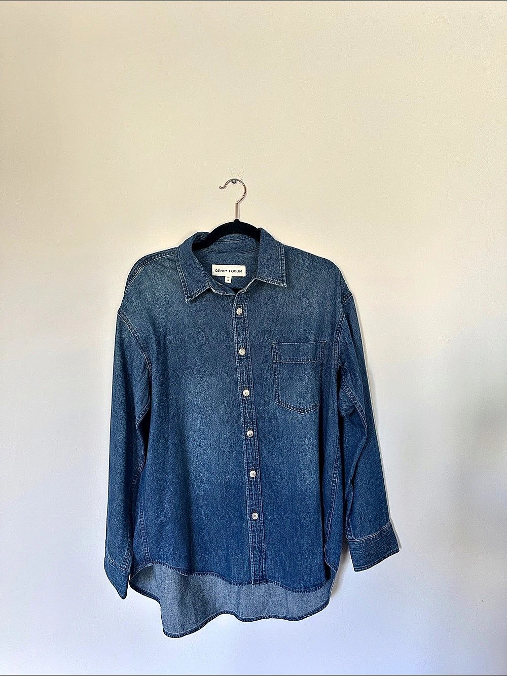 Aritzia Denim Forum The '80s Comfy Denim Shirt Blue Size XS
